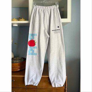 Archive Bold Strawberry Sweatpants 939 Logo Lightweight Gray Streetwear